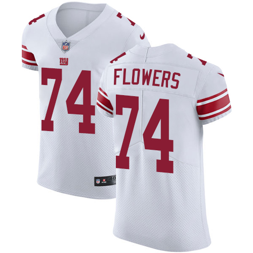 Nike Giants #74 Ereck Flowers White Men's Stitched NFL Vapor Untouchable Elite Jersey - Click Image to Close